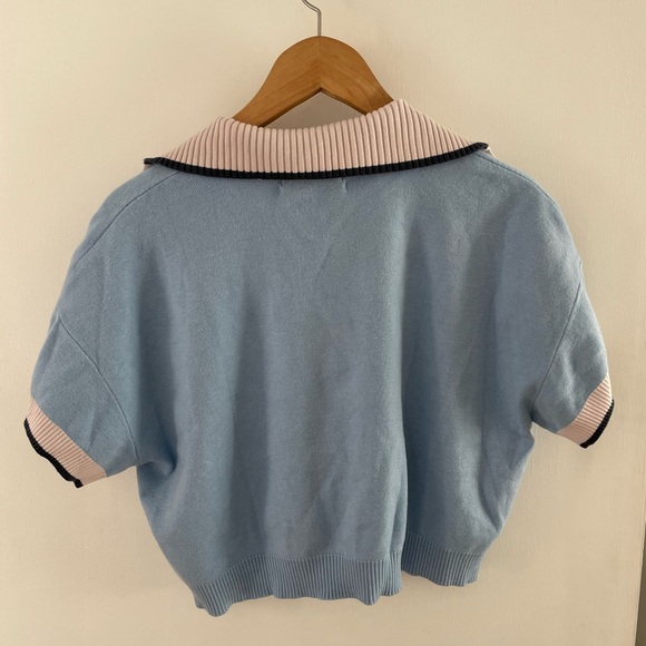 Anthropologie Cropped Knit Polo Size Small - Picture 2 of 3